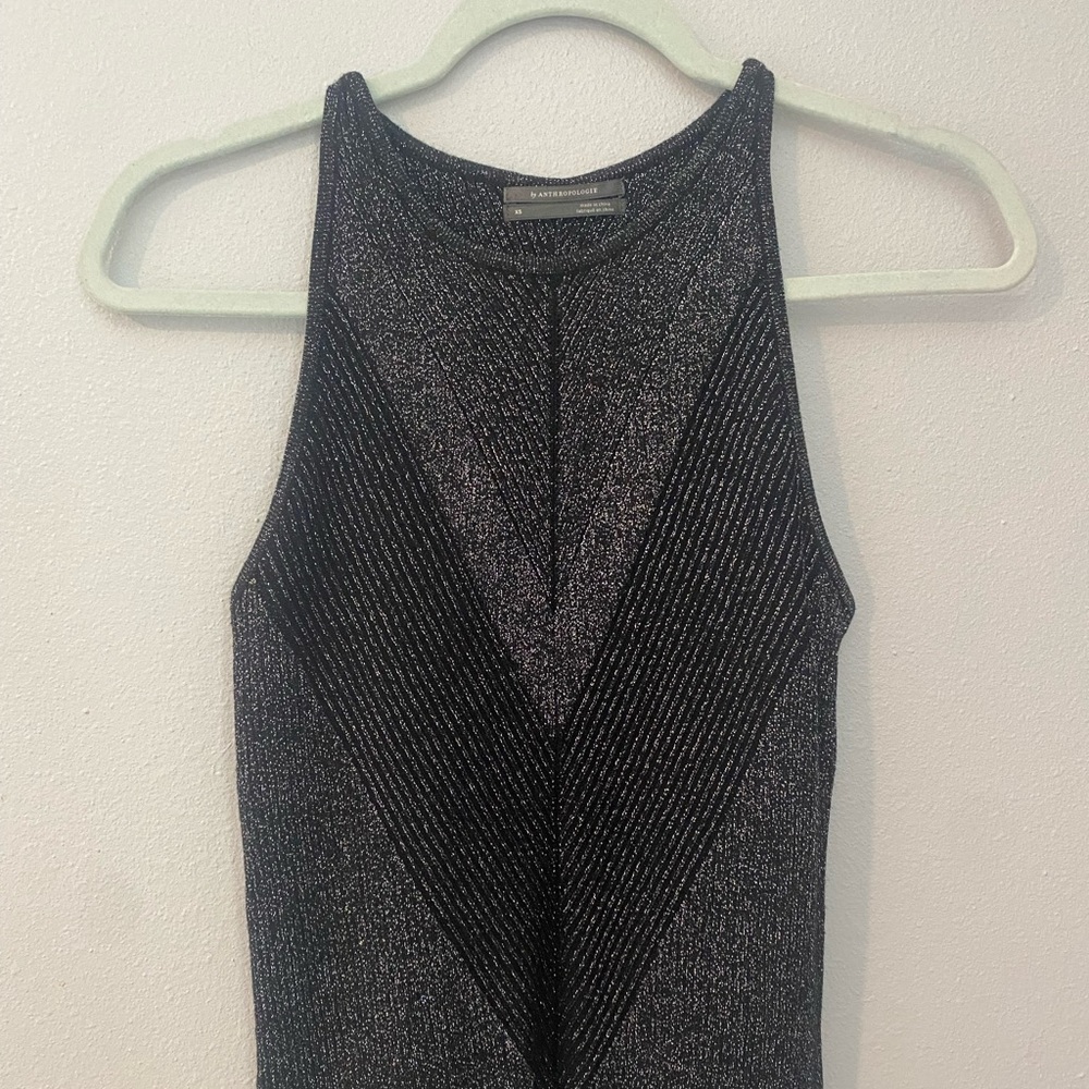 Anthropologie Glitter Halter Tank